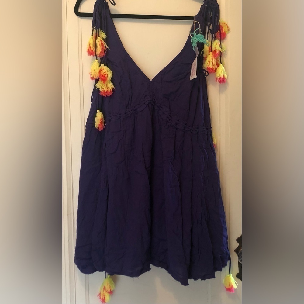 NWT M/L Anthropologie Sundress Label Brooke Tassel Coverup Dress Vacation Cruise - Picture 2 of 10